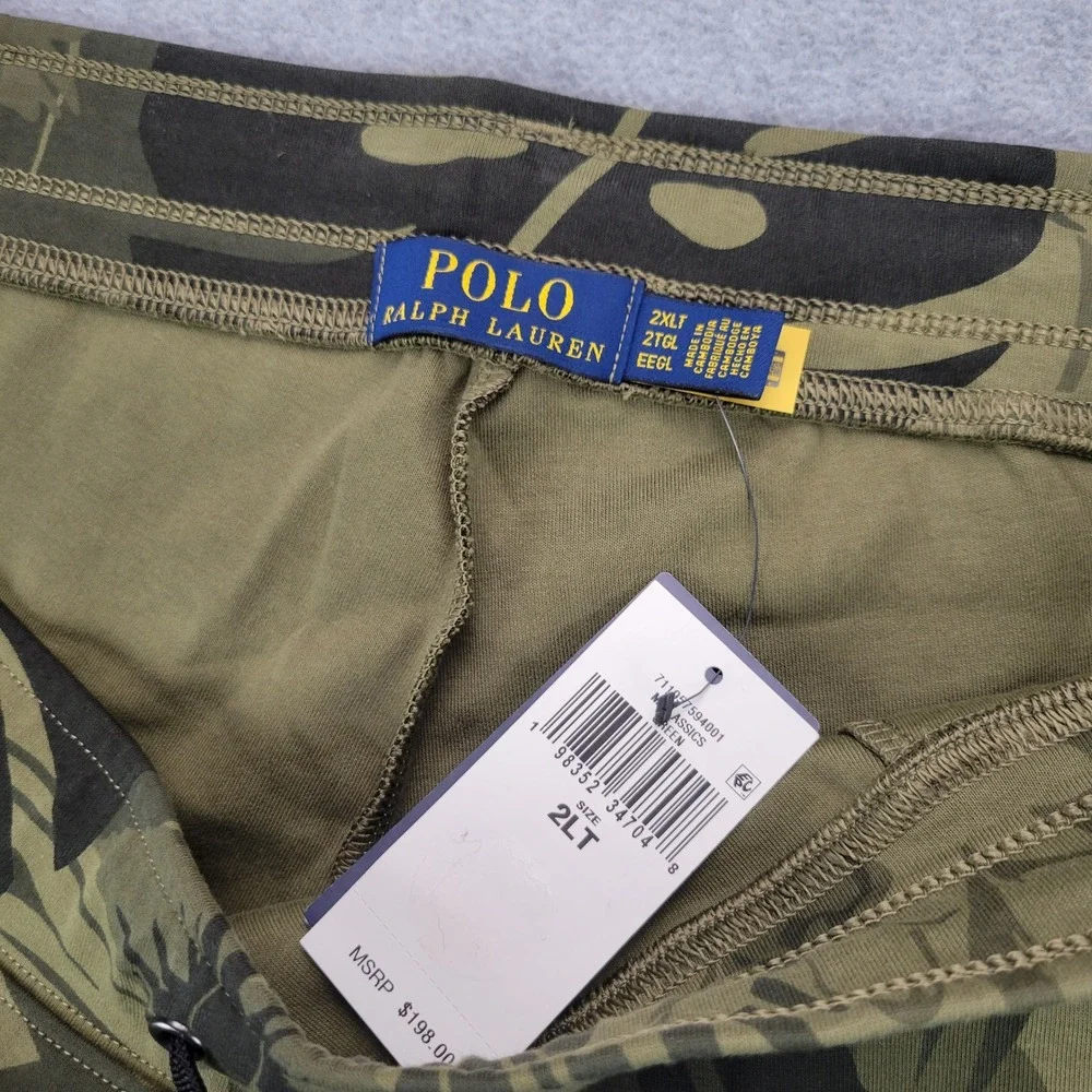 Polo Ralph Lauren Jogger Pants Mens 2XLT Green Tropical Floral Leaf Print NWT